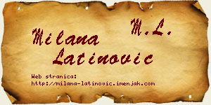 Milana Latinović vizit kartica